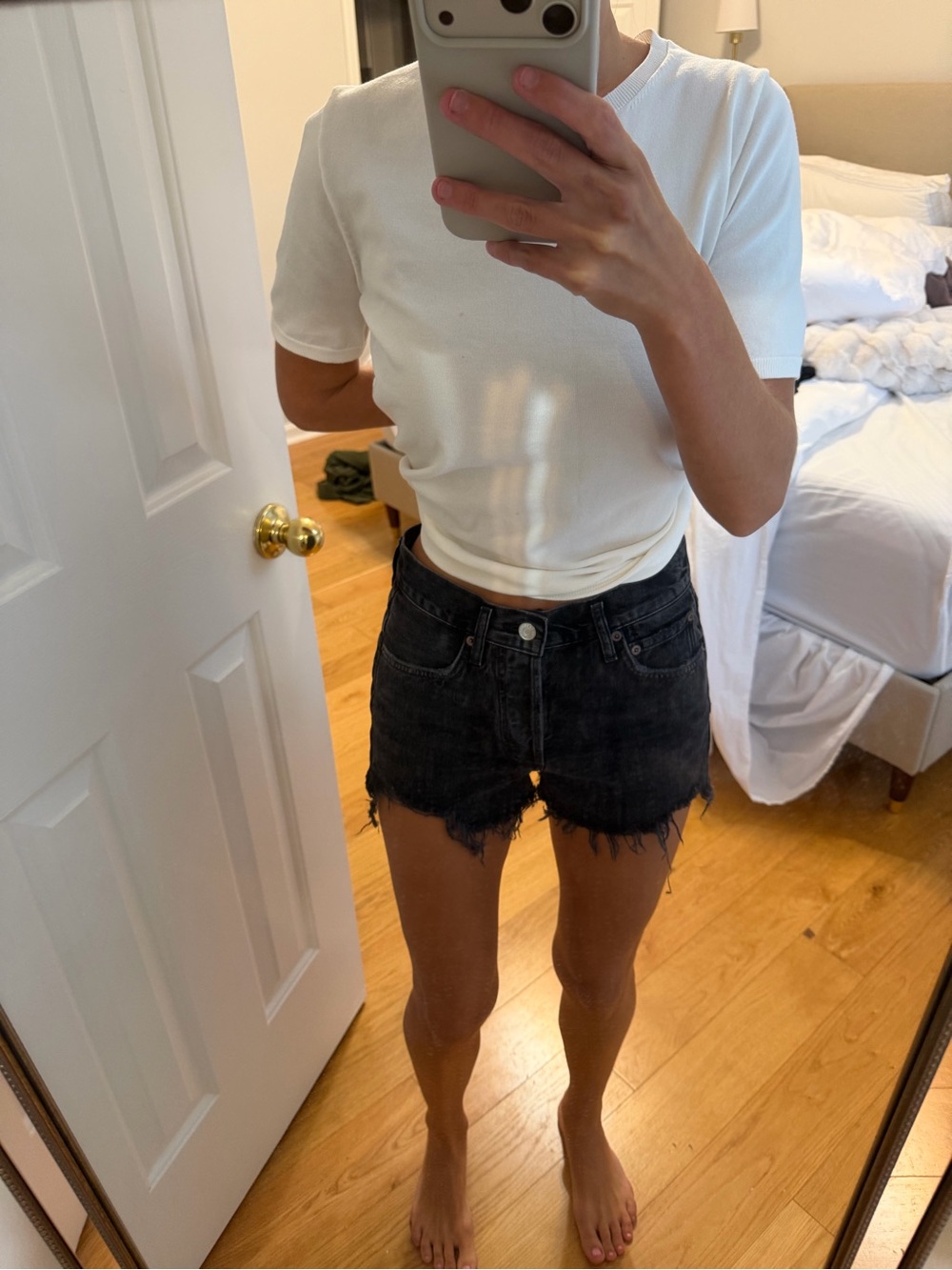 AGOLDE Women's Black Denim Shorts